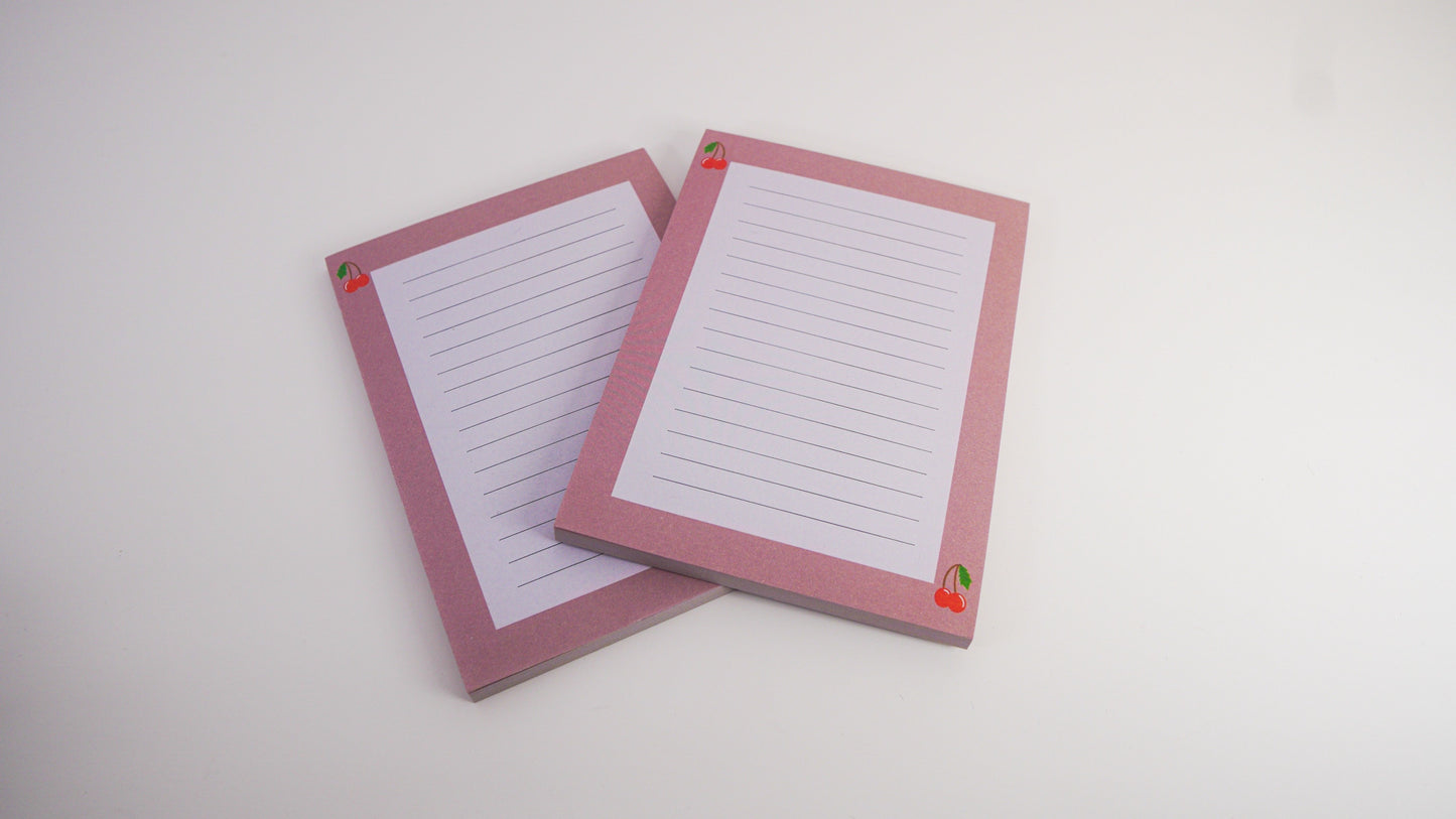 Cherry Lined Notepad