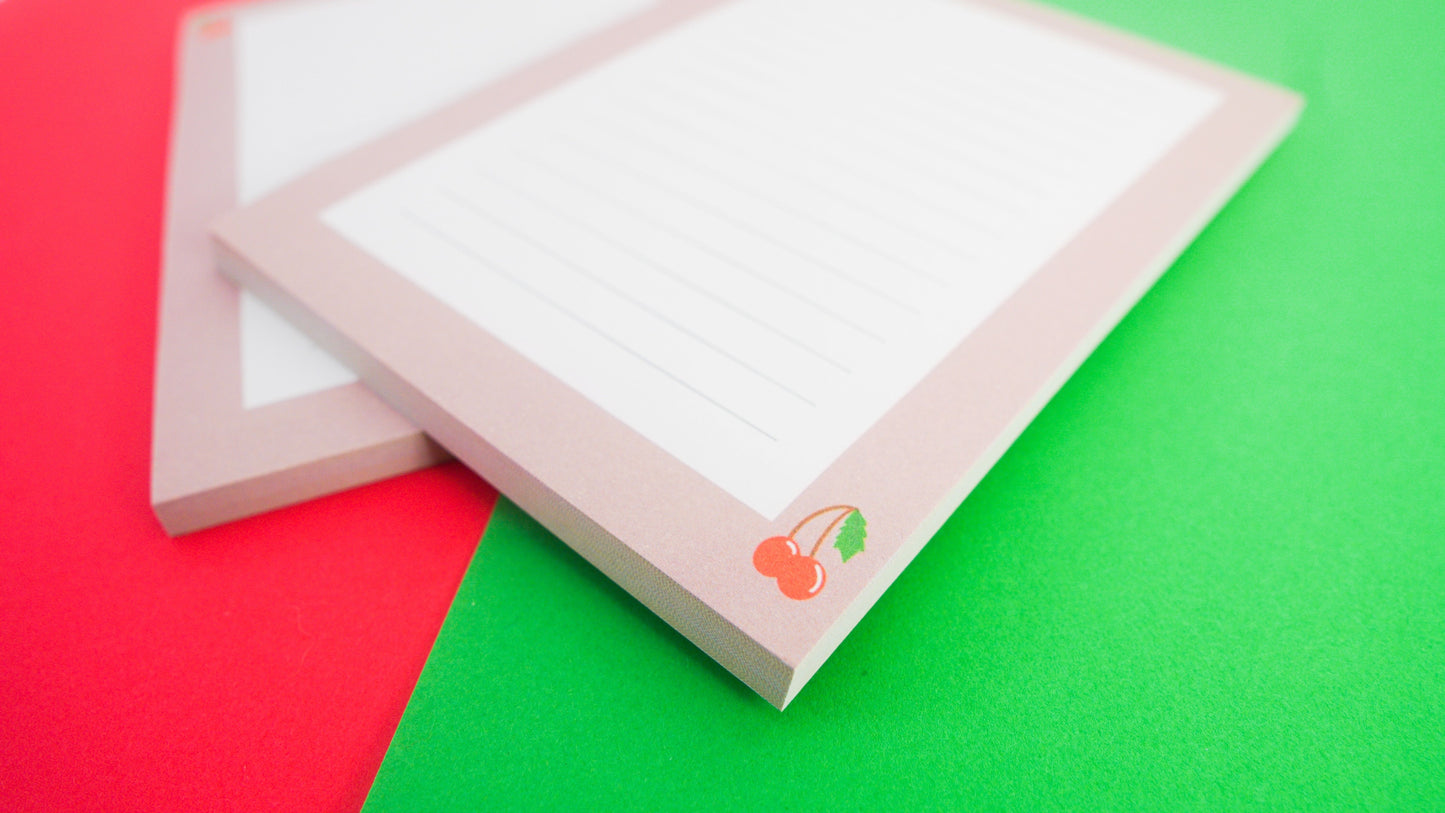 Cherry Lined Notepad